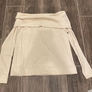 Loft off the shoulder sweater with gold shimmer- never worn! Size small.